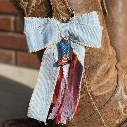 Patriotic Boot Bow Charm Set – Handmade Boot Bows & Charms