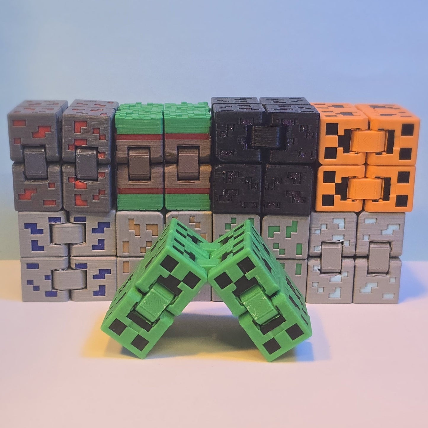 Minecraft Fidget Cube | Grass Block | Creeper | Obsidian Block | Ore Blocks