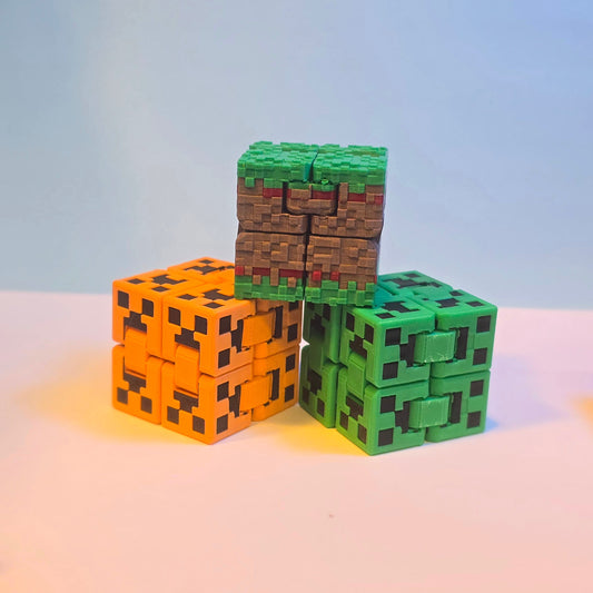Fidget Cube | Grass Block | Creeper | Obsidian Block | Ore Blocks