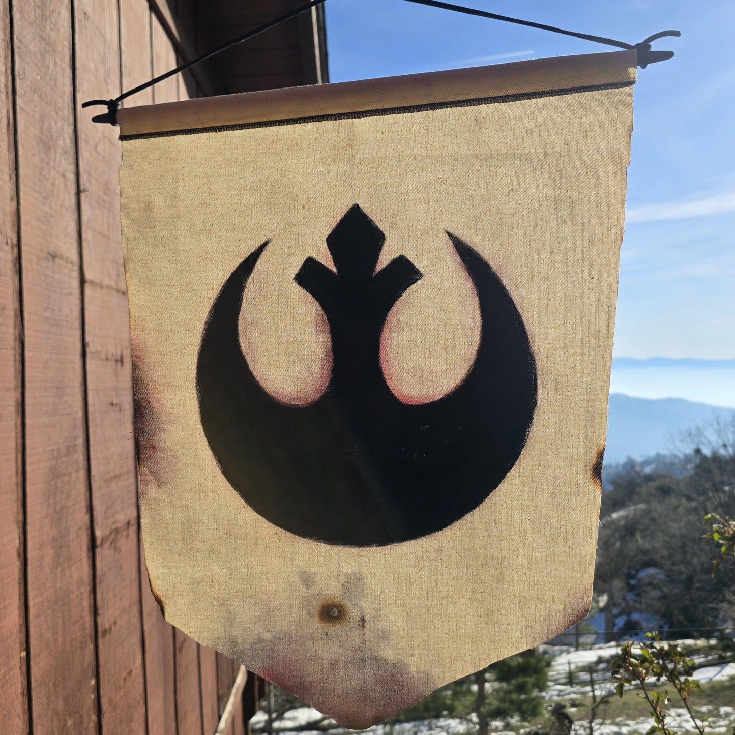 Space Canvas Banner | Handpainted Canvas Wall Art | Space Saga-Inspired Symbols