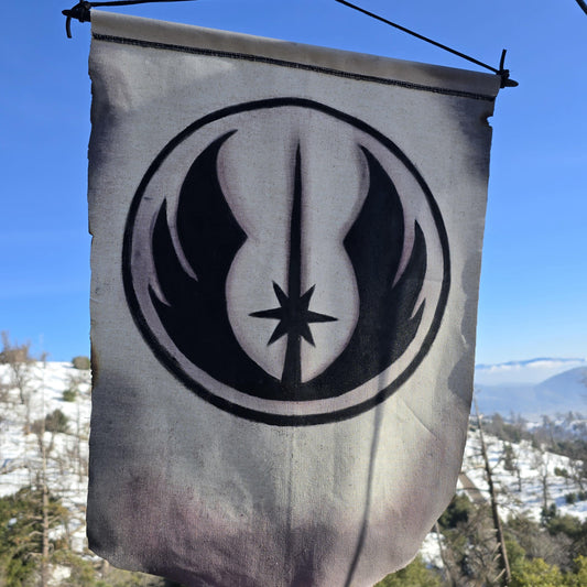 Space Canvas Banner | Handpainted Canvas Wall Art | Space Saga-Inspired Symbols