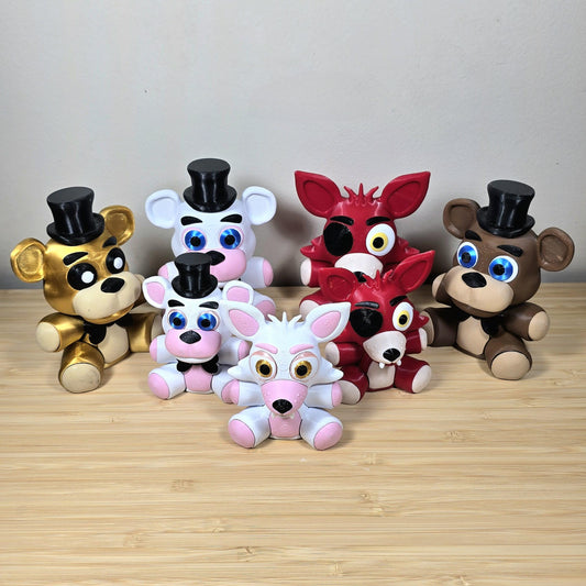 Freddy, Foxy 3D Printed Plush (Golden Freddy, Funtime Foxy, Funtime Freddy)