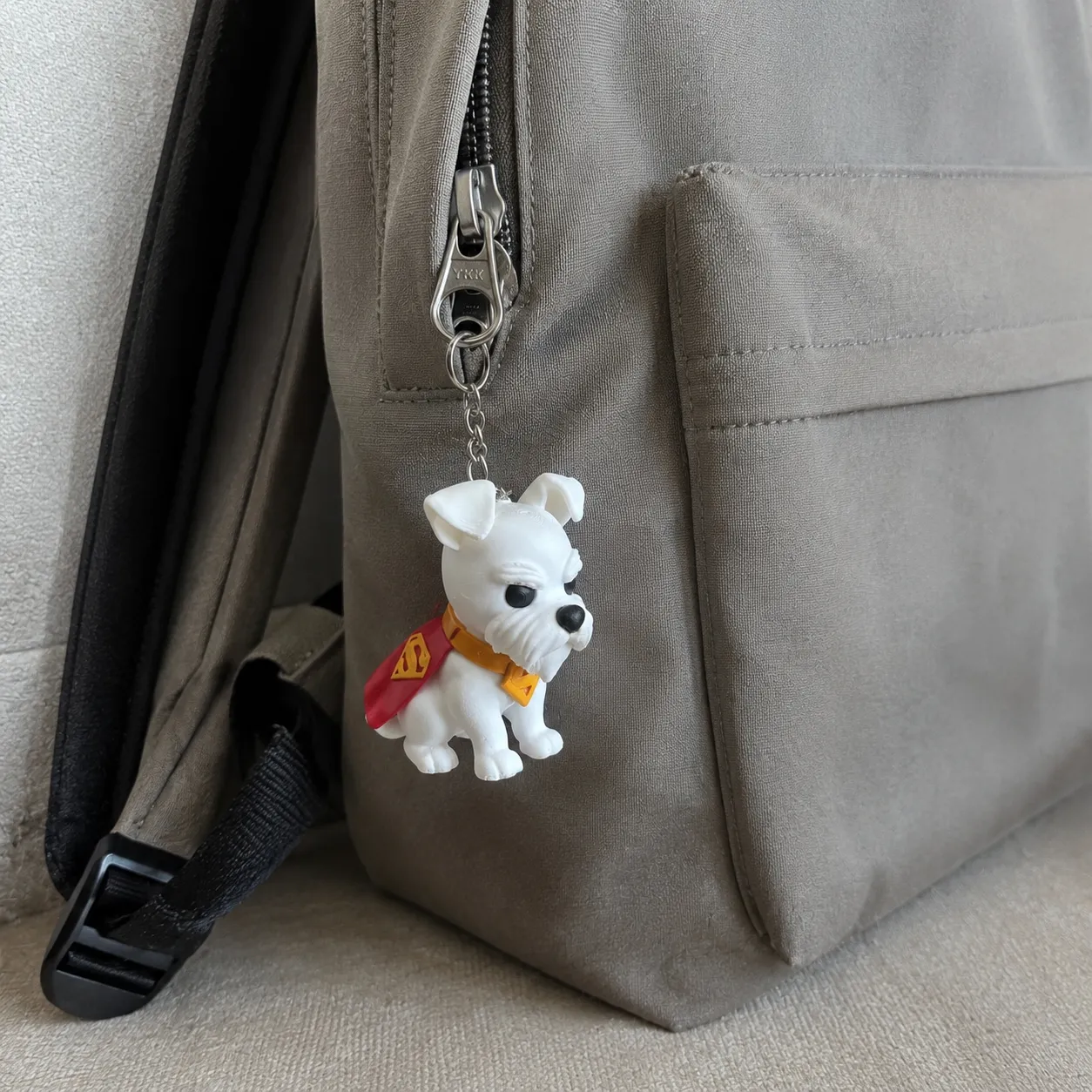 Hero Dog Keychain, Caped Pup Bag Charm, Original 3D Printed Dog Accessory