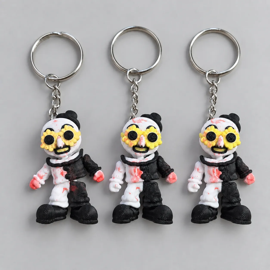 Bloody Clown with Sunflower Glasses Mini Keychain