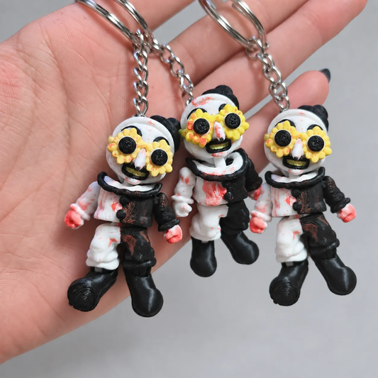 Bloody Clown with Sunflower Glasses Mini Keychain