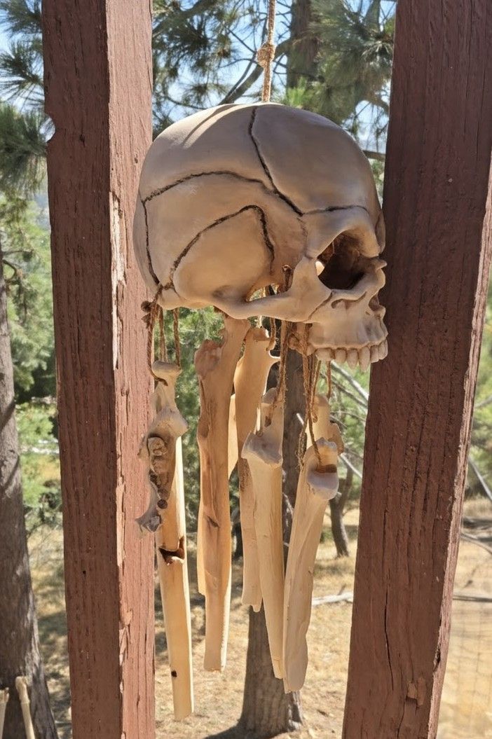 Fanged Skull Wind Chime – Vegan Hanging Bone Decor