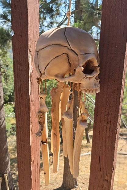 Fanged Skull Wind Chime – Vegan Hanging Bone Decor