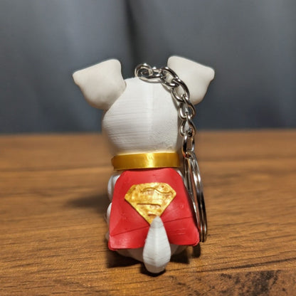Hero Dog Keychain, Caped Pup Bag Charm, Original 3D Printed Dog Accessory