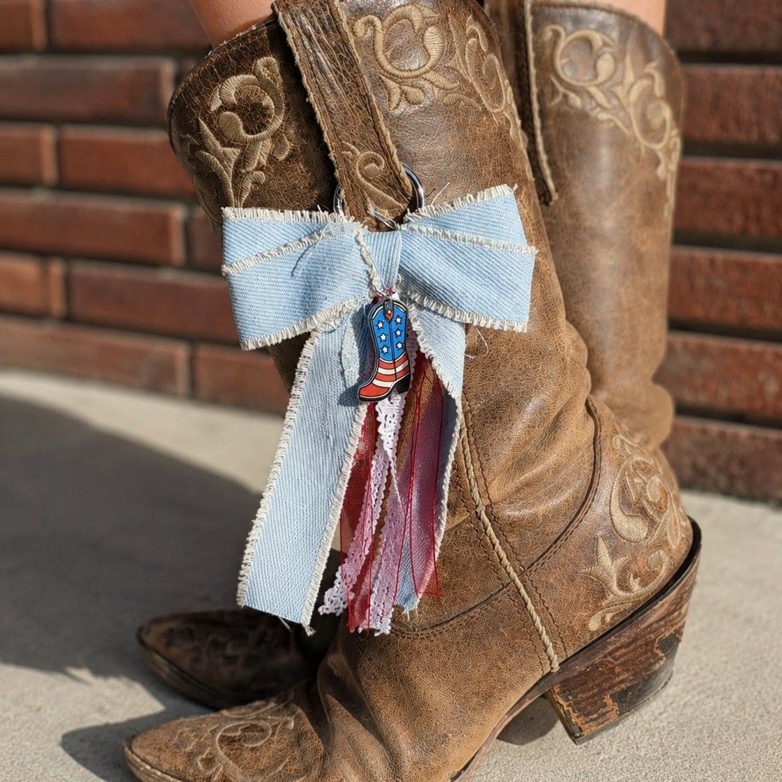 Patriotic Boot Bow Charm Set – Handmade Boot Bows & Charms