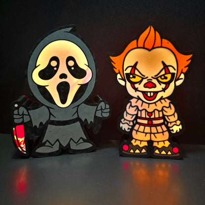 Horror-Themed LED Light Box | USB-C Powered Nightlight