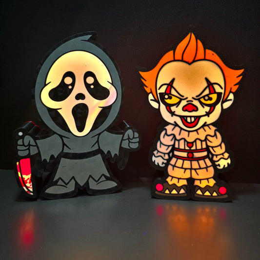 Horror-Themed LED Light Box | USB-C Powered Nightlight