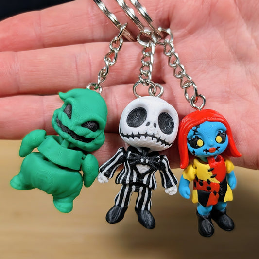 Oogie, Sally & Pumpkin Jack Mini Keychains