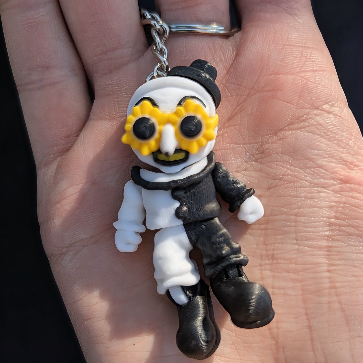 Clown with Sunflower Glasses Mini Keychain