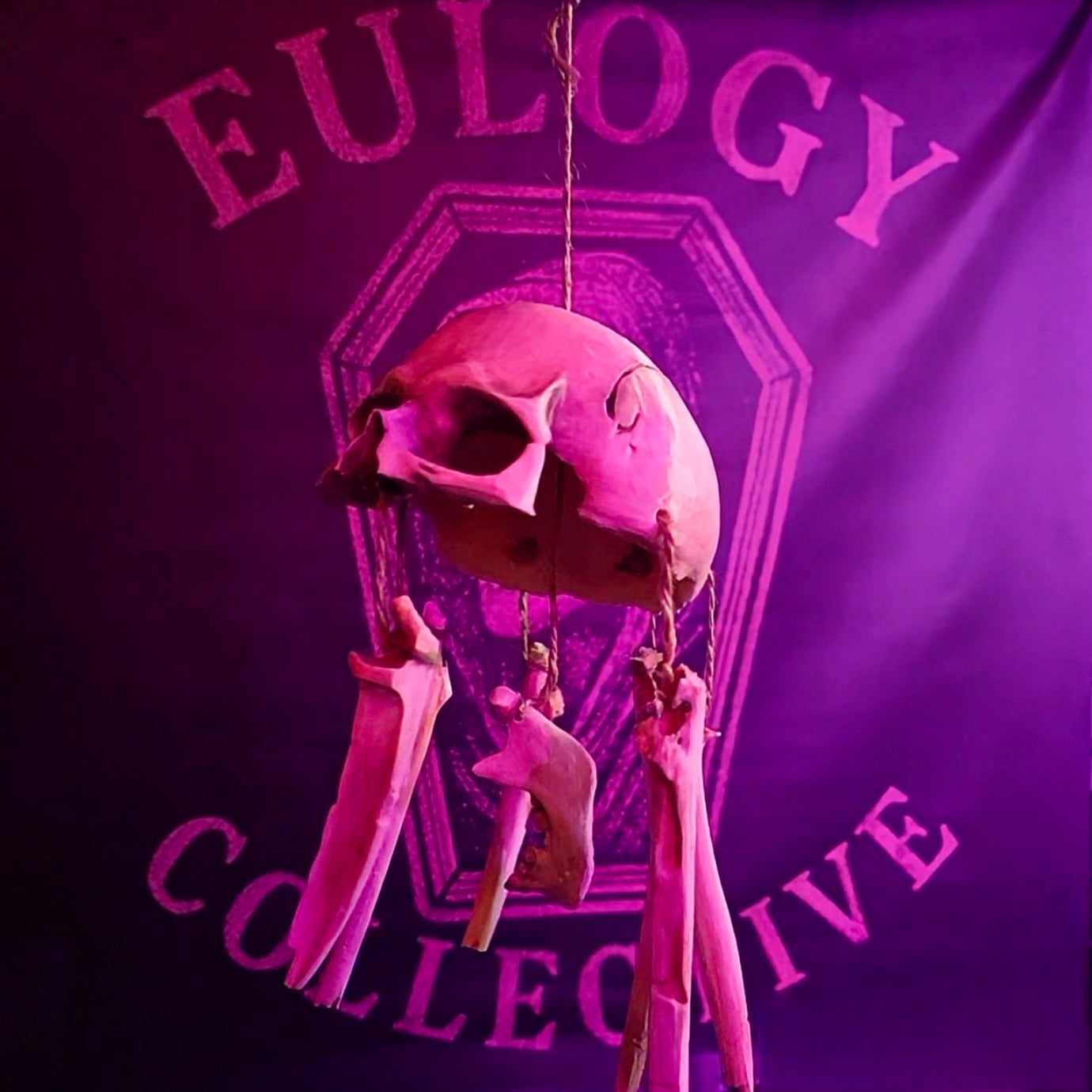 Gothic Skull Wind Chime – 3D Printed Hanging Bone Decor