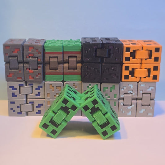 Minecraft Fidget Cube | Grass Block | Creeper | Obsidian Block | Ore Blocks