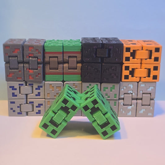 Fidget Cube | Grass Block | Creeper | Obsidian Block | Ore Blocks