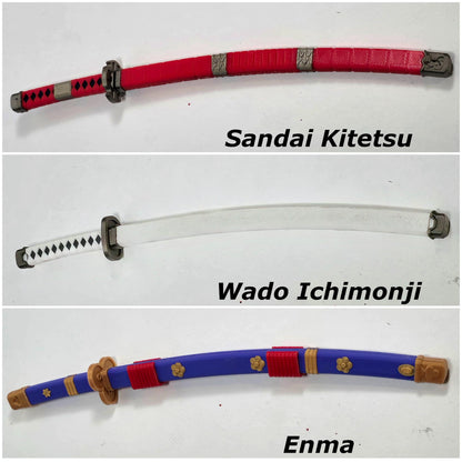 Three-Blade Katana Set | Mini & Large Sizes | Anime-Inspired Display Swords with Optional Stand