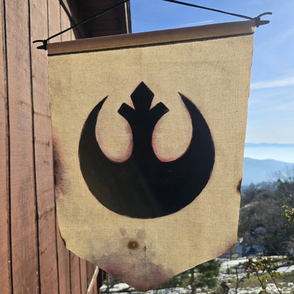 Space Canvas Banner | Handpainted Canvas Wall Art | Space Saga-Inspired Symbols