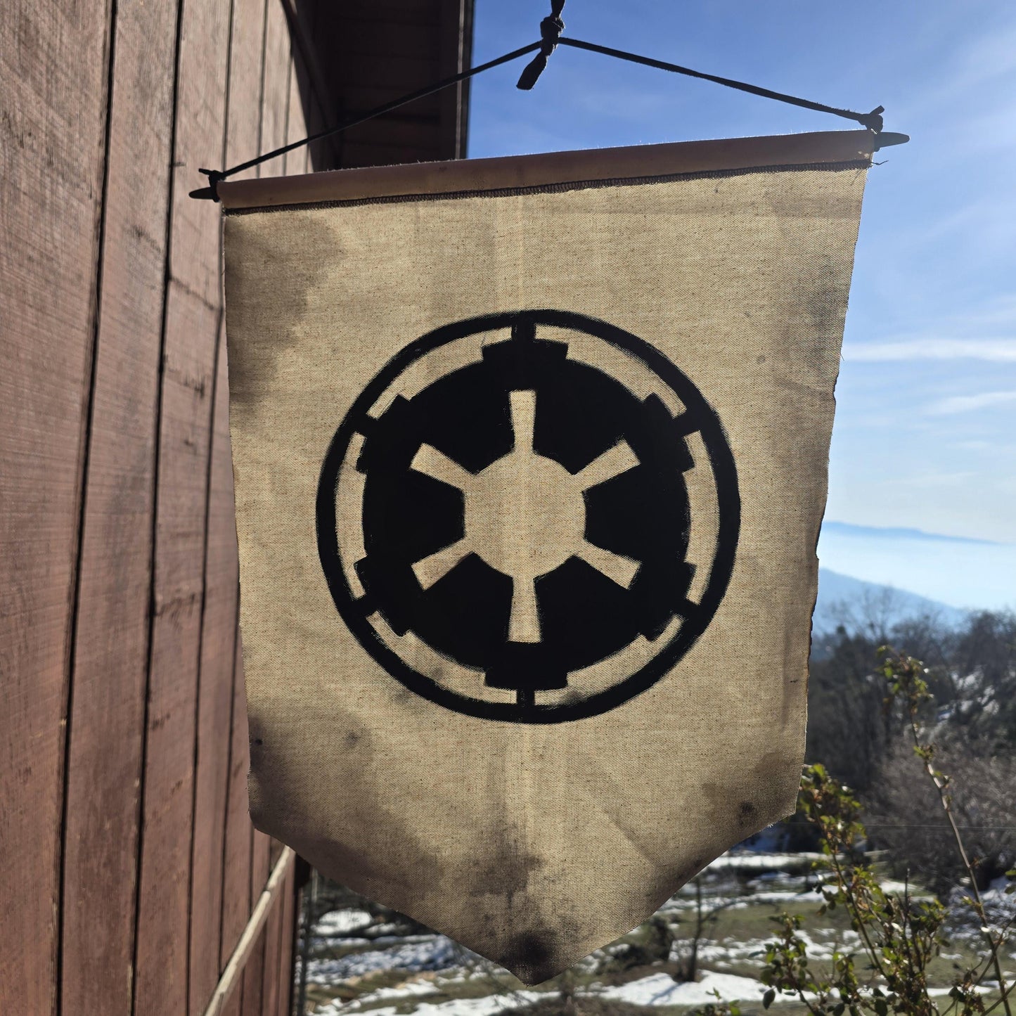 Space Canvas Banner | Handpainted Canvas Wall Art | Space Saga-Inspired Symbols