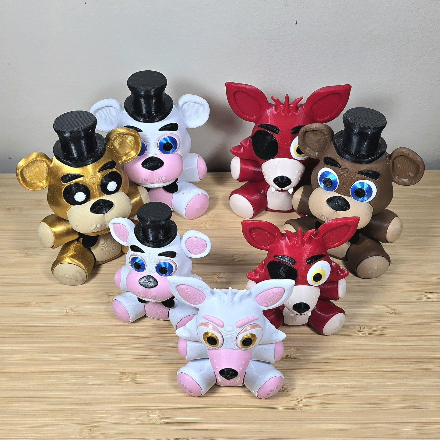 Freddy, Foxy 3D Printed Plush (Golden Freddy, Funtime Foxy, Funtime Freddy)