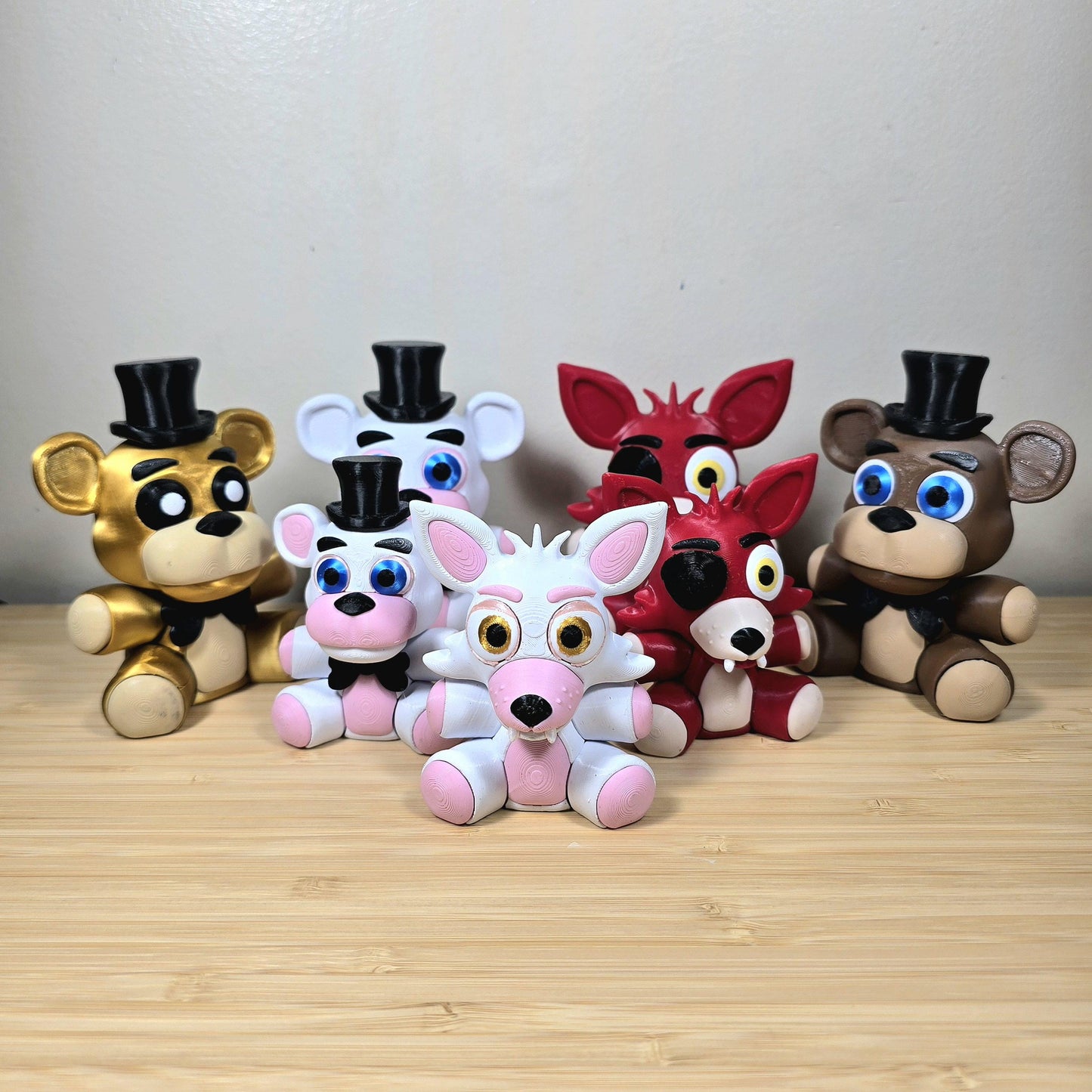 Freddy, Foxy 3D Printed Plush (Golden Freddy, Funtime Foxy, Funtime Freddy)