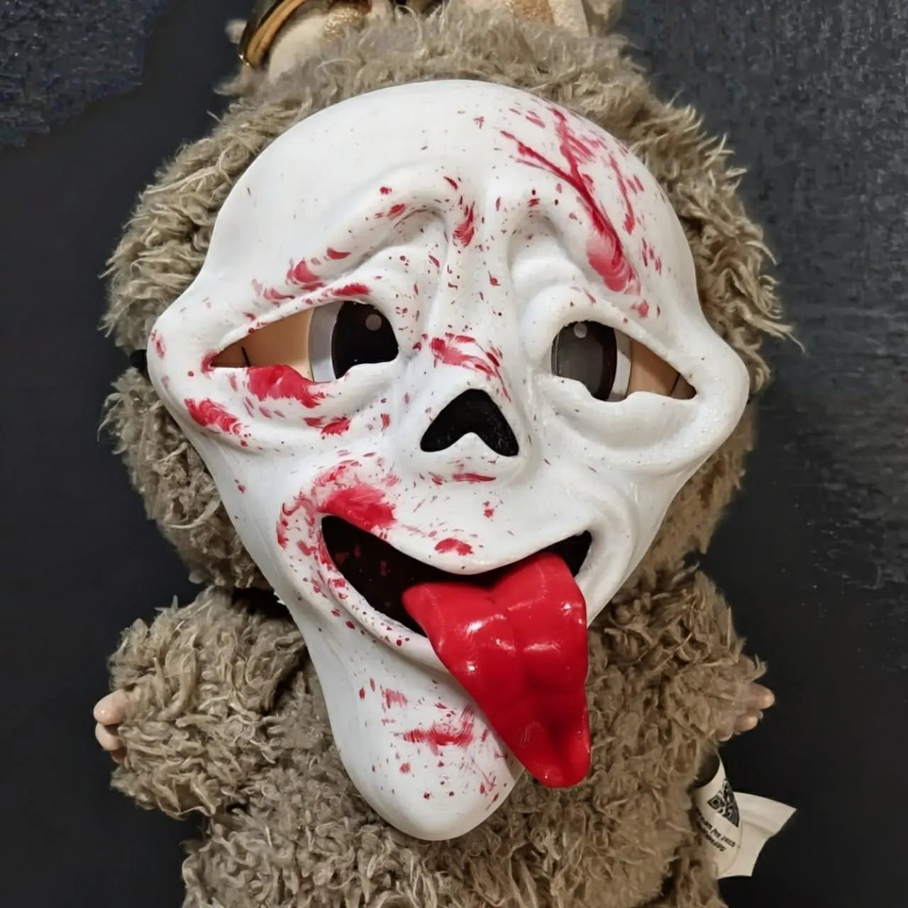 Scary Movie Mask with Blood Spatter for Labubu