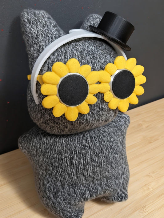 Sunflower Glasses and Top Hat for 20cm Dolls