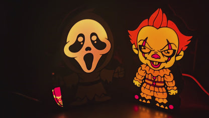 Horror-Themed LED Light Box | USB-C Powered Nightlight